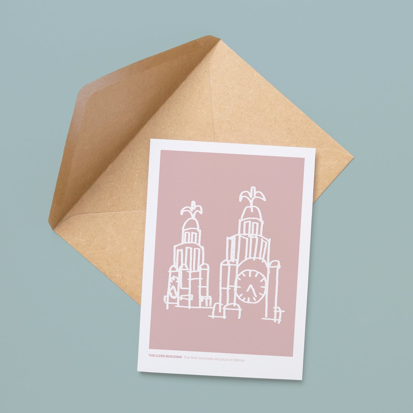 LIVERPOOL - Card Liver Building Pink