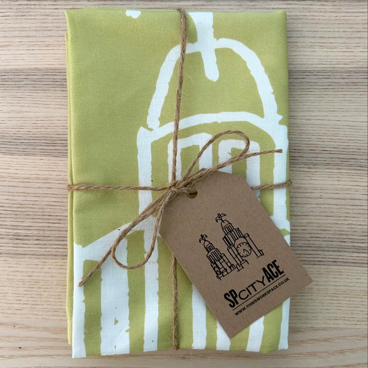 LIVERPOOL- Tea Towel Liver Building Green