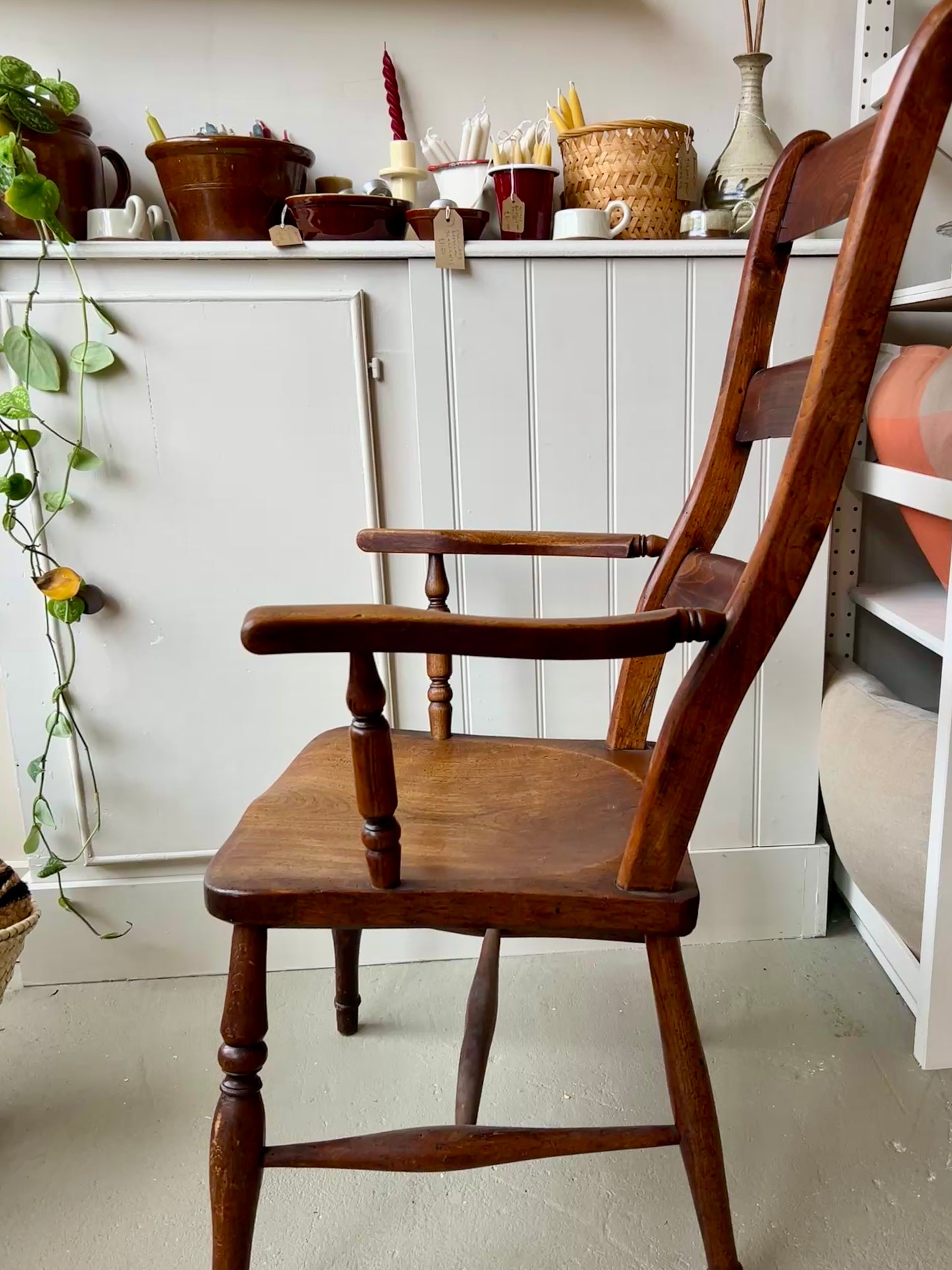 Vintage - Victorian Dark Wood High Back Chair