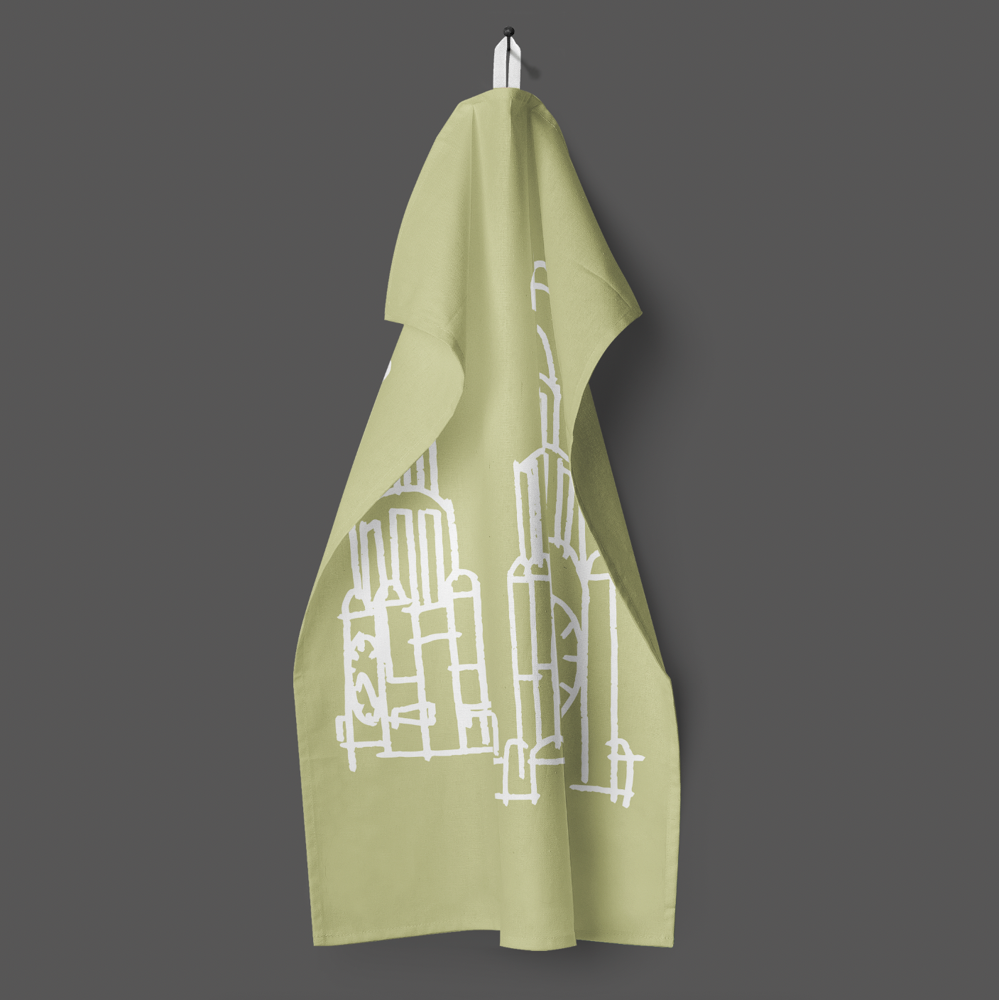LIVERPOOL- Tea Towel Liver Building Green
