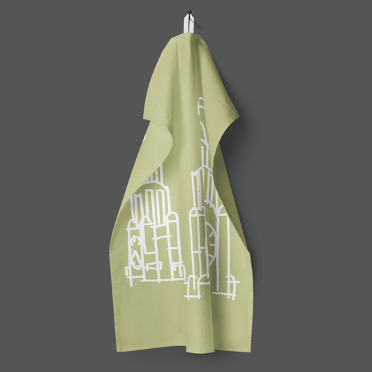 LIVERPOOL- Tea Towel Liver Building Green