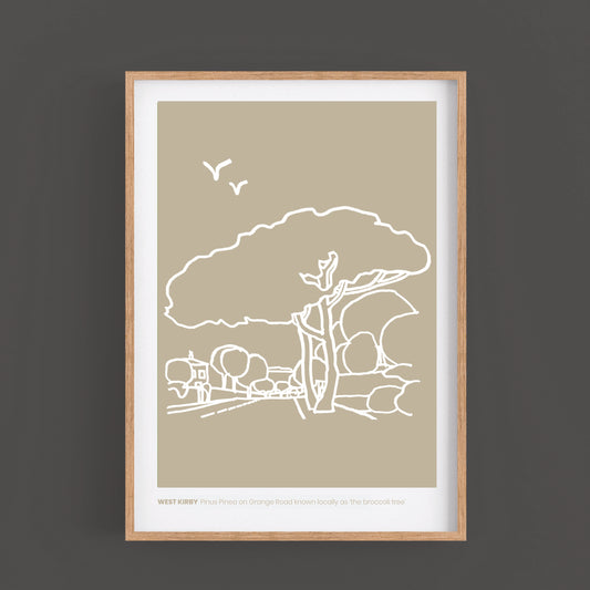 Wirral - West Kirby 'Broccoli' Tree Print