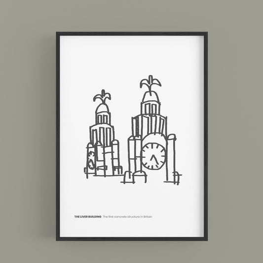 LIVERPOOL - Liver Building B&W Edition